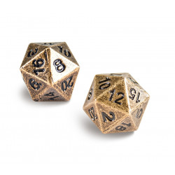 Ultra Pro - Heavy Metal D20 2-Dice Set - Antique Bronze