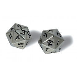 Ultra Pro - Heavy Metal D20 2-Dice Set - Chrome